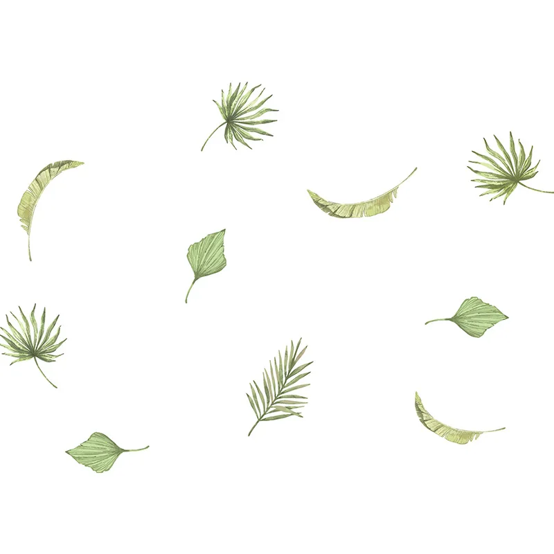 

Sticker Decor Cartoon Cute Warm Green Plant Leaves Decorate Glass Window Wall Home Living Decoration Wall Stickers