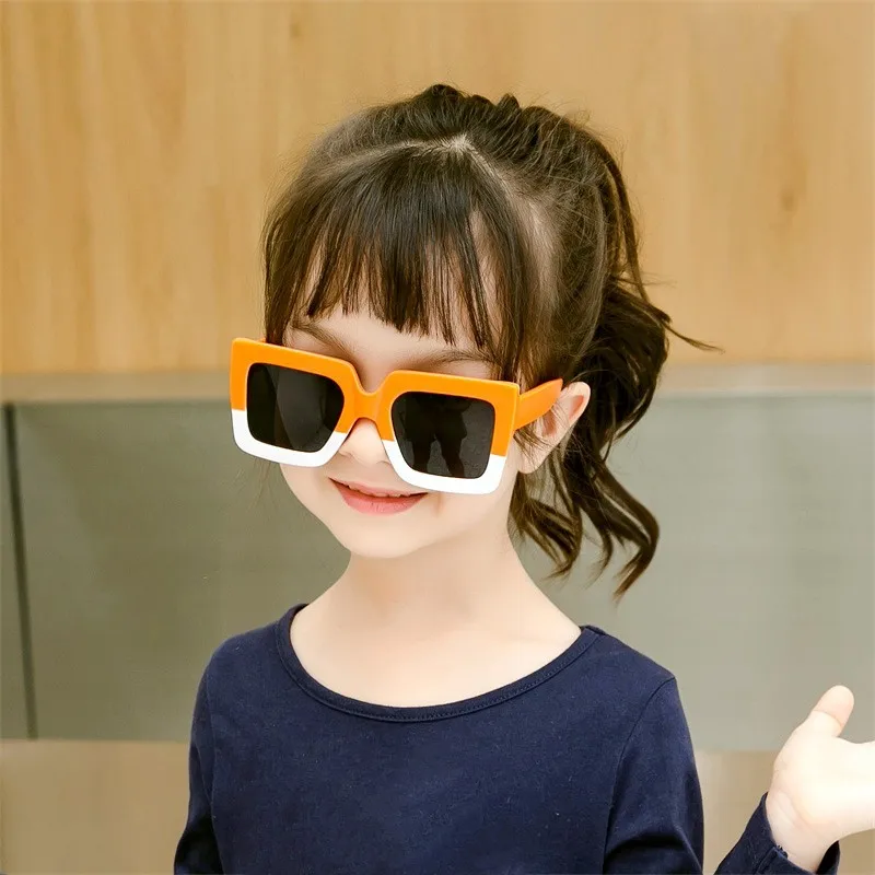 Cute Kids Sunglasses Rectangle Fashion Children Sun Glasses Vintage Square Outdoor Goggles Eyewear Cool Style Eyeglasses