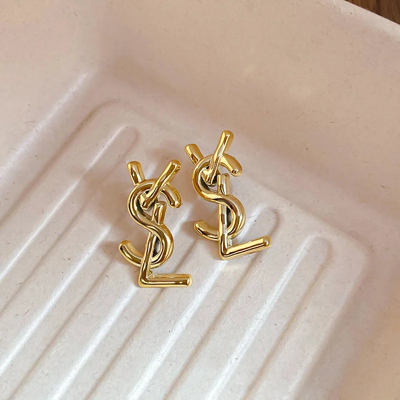 European American Exaggerate Letter Stud Earrings for Women Fashion Trendy Personality Alloy Earrings Jewelry Accessories Gifts 4