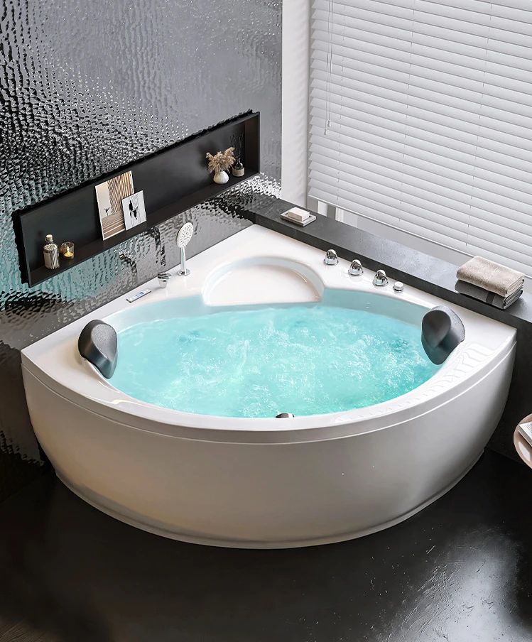 

Triangle fan-shaped double family couple large bathtub, bathtub, constant temperature intelligent bathtub