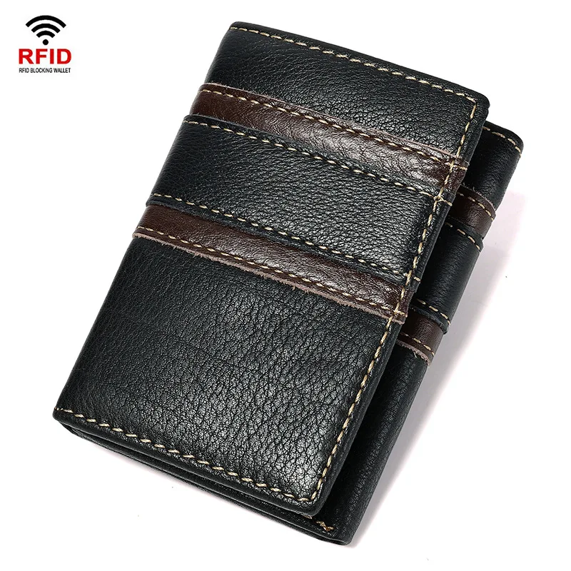 Genuine Leather Men's Wallet with RFID Blocking