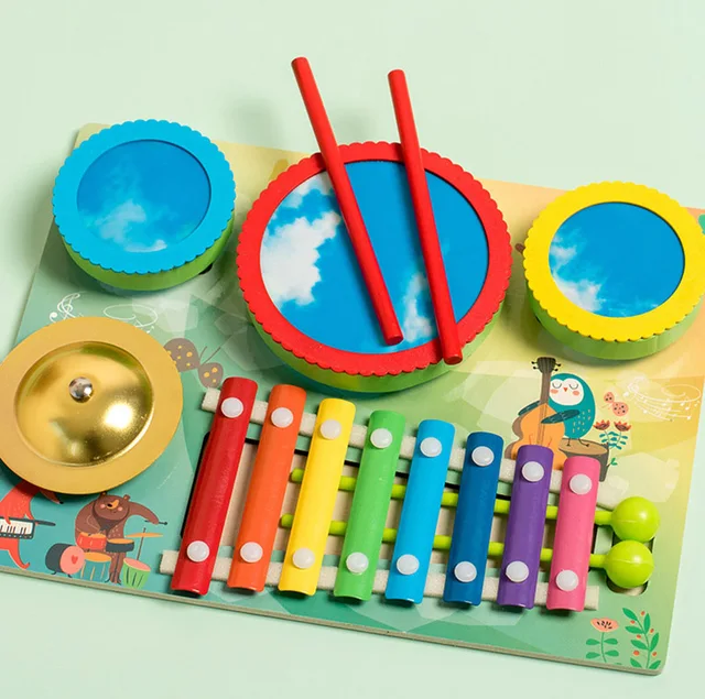 Jouet Bebe Instrument de Musique Enfant Batterie Xylophone Bebe Instrument  Jouet en Bois Montessori Jouet en Bois Jouet Enfant Cadeau Fille Garçons 3  4 5 Ans : : Jeux et Jouets