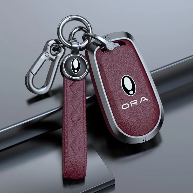 Zinc Alloy Car Key Case Cover For Greatwall Ora Good Cat GT Lightning Cat Ballet Protection Keychain Keyless Accessories key case key case cover car key shell car key chain