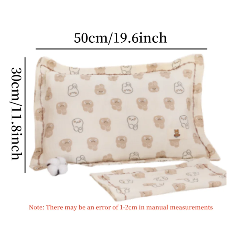 Children's gauze pillowcase pillow towel single strip baby cotton soft absorbent Class A bedding