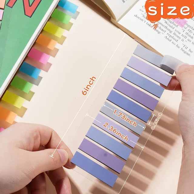 10 Colors PET Sticky Notes Repositionable Index Tabs Page Flags Memo Markers for Office School Use kawaii korean stationery 2
