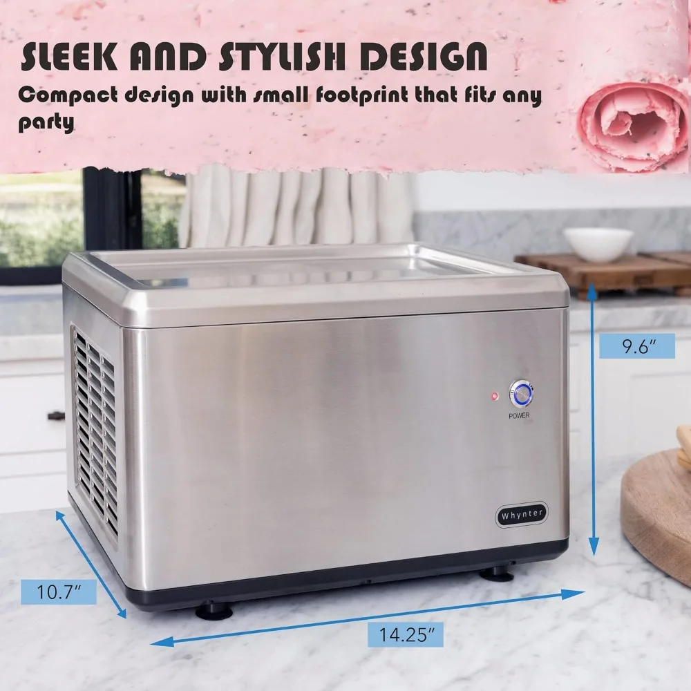 ICR-300SS 0.5-Quart Stainless Steel Rolled Ice Cream Maker with Compressor