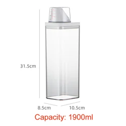Airtight Laundry Detergent Powder Container with Measuring Cup (1900ml)