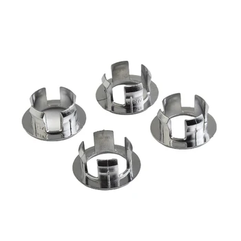 4 pezzi in plastica ABS per bagno, cucina, lavabo, lavandino, troppopieno, anello di copertura, inserto di ricambio, foro cromato, tappo di scarico rotondo, accessorio per lavabo 1