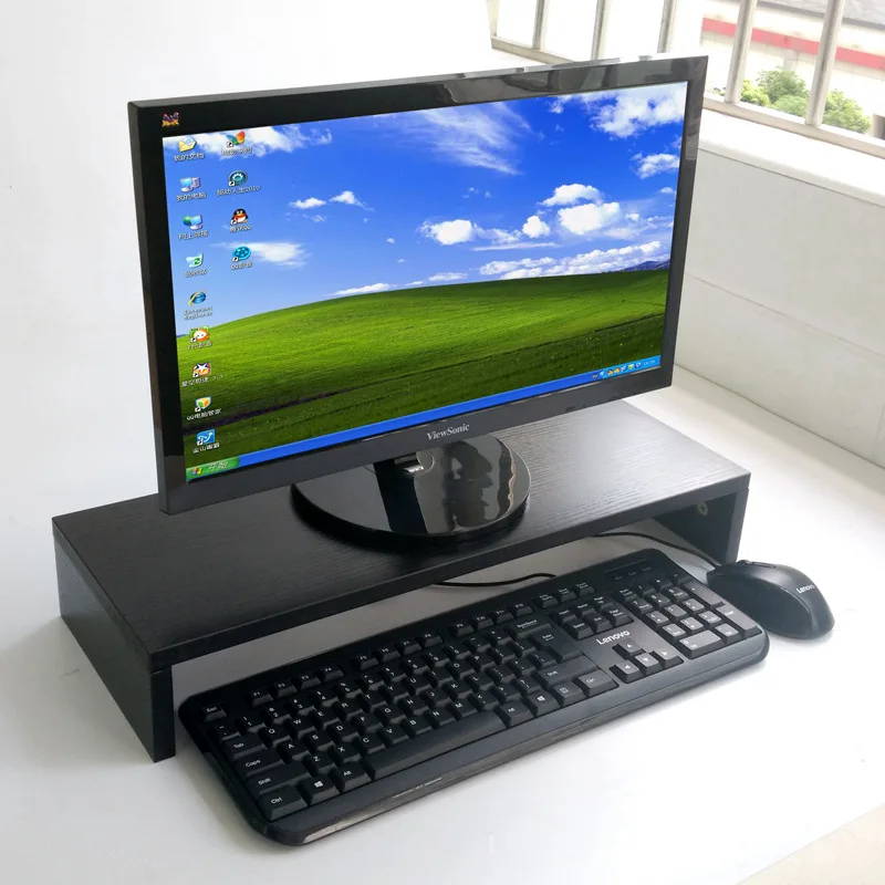 Wooden Desk Monitor Stand Support Bracket Riser Universal Computer Laptop Wood Stand Organizer For PC Macbook For Home Office