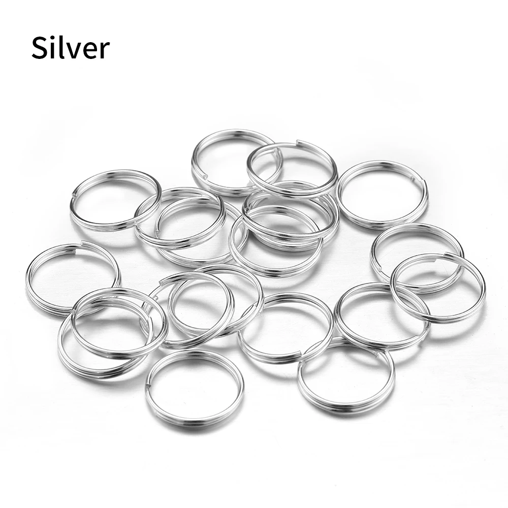 200pcs 키 체인 반지 오픈 점프 분할 반지 더블 루프 서클 키 링 홀더 커넥터 쥬얼리 만들기 DIY 도매