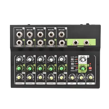 10-Channel Mixing Console Digital Audio Mixer Stereo Mic/Line Mixer Reverb & 48V Phantom Power for Recording DJ Live Karaoke