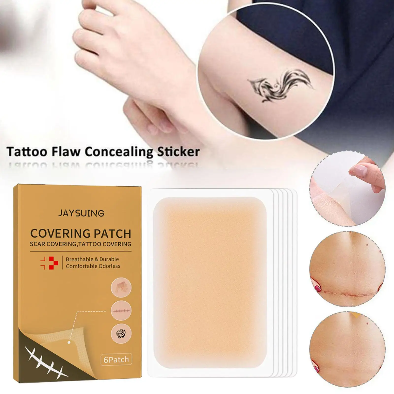 

Waterproof Tattoo Film Ultra Thin Patch Tattoo Scar Cover Tapes Concealing Acne Tattoo Up Compression Accessories Flaw Tatt C3X5