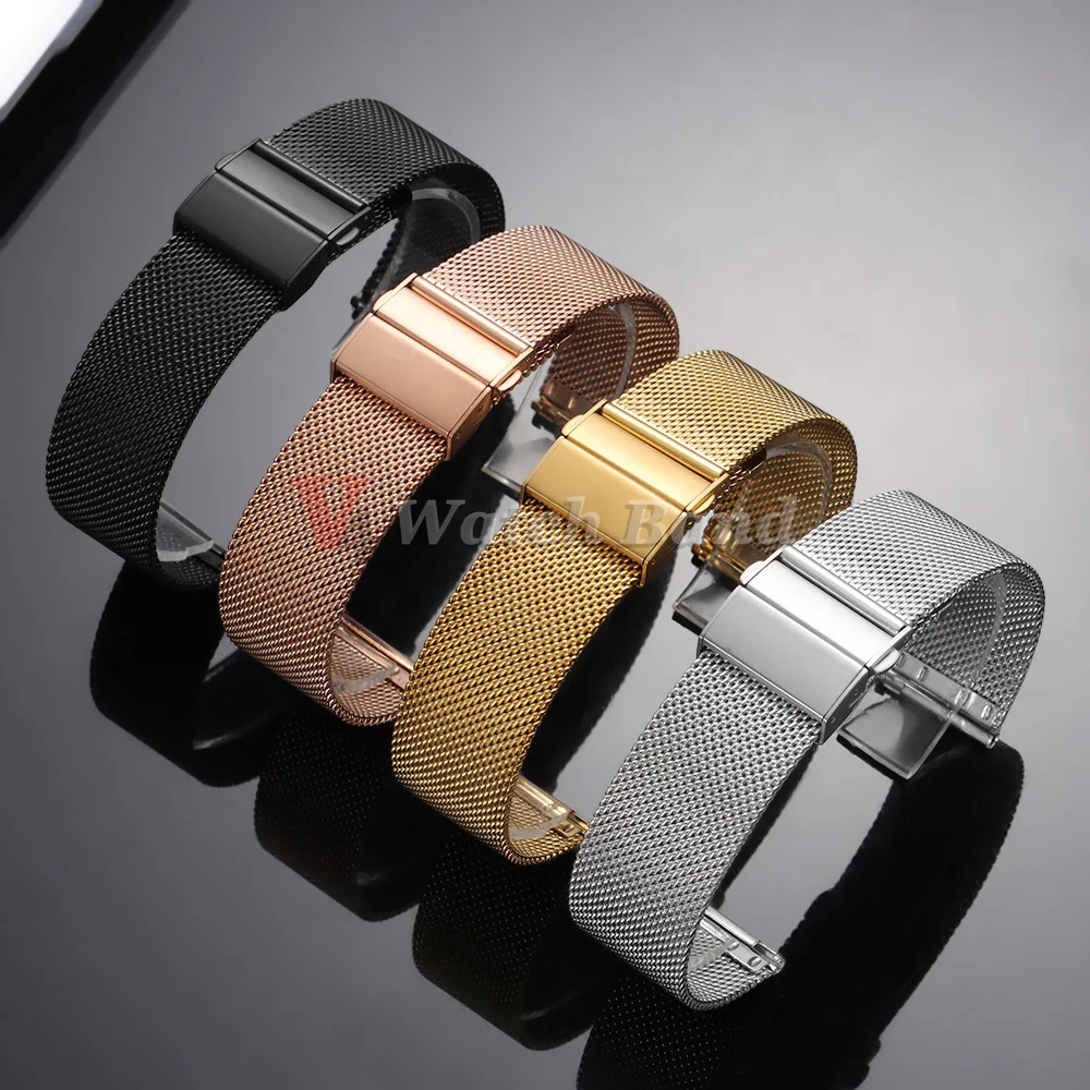 Elegant Milanese Mesh Loop Stainless Steel Watch Strap with Quick Release