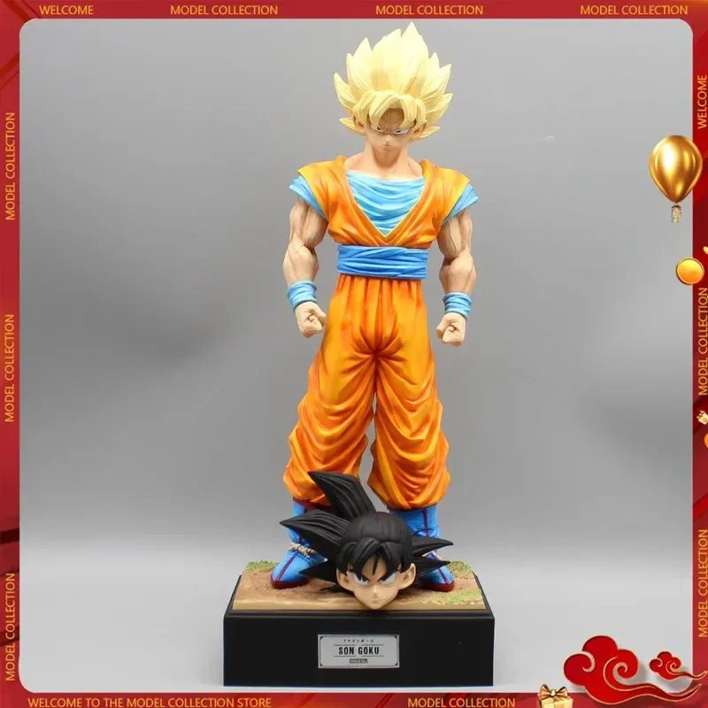 

32cm Dragon Ball Z Figures Son Goku Anime Figure 2 Heads Kakarotto Super Saiyan Goku Pvc Statue Model Doll Collection Toys Gifts