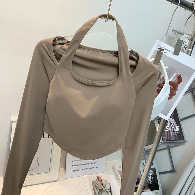Yoga Top Yoga Shirt Sports Shirt Inside Padding Long Sleeve Yoga Clothes for Women Training Running Sexy Elastic Sports Blouses