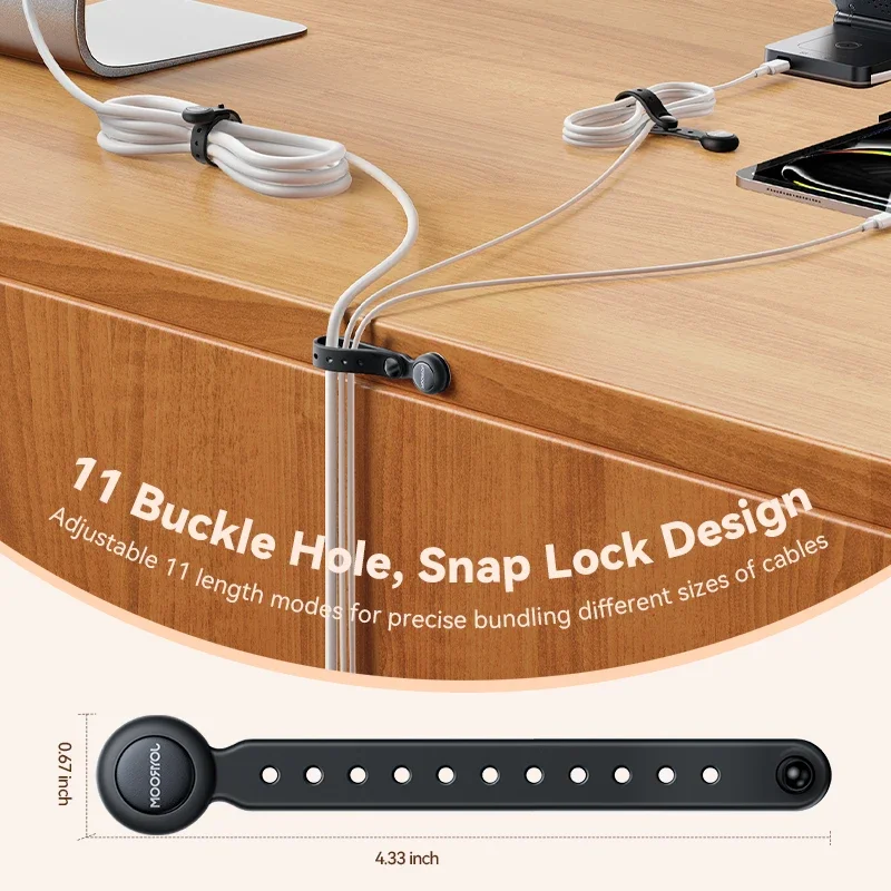 Joyroom 12/6PCS Magnetic Cable Ties Organizer Wire Management 11cm Cable Holder Adjustable Hook & Loop Organizer Straps For Home