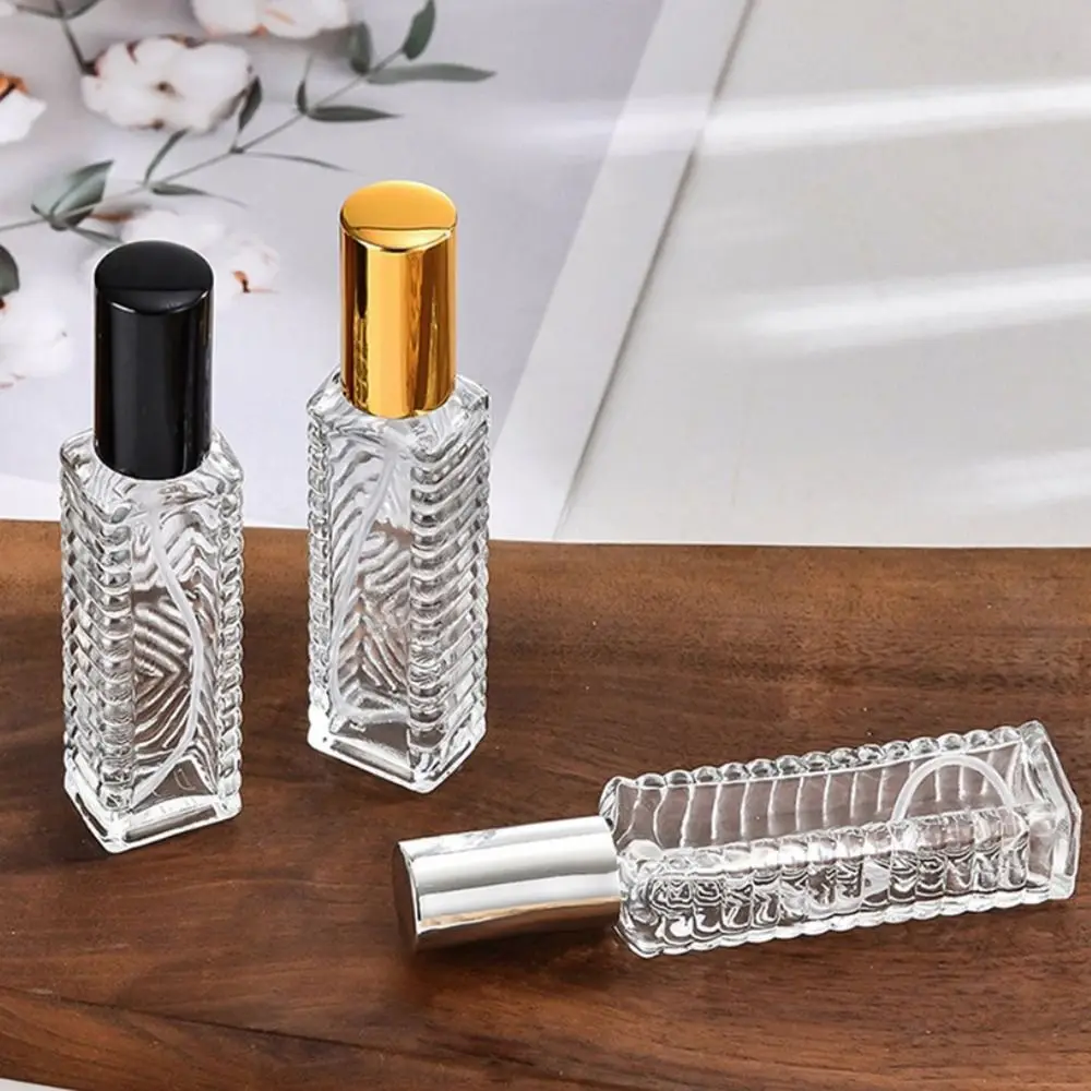 12ml Square Diamond Pattern Glass Bottle Spray Perfume Bottle Clear Travel Empty Scent Bottle Atomizer Glass Vials a5 retro stereo embossed notebook clear lizard personalized pattern hardbound retro notebook