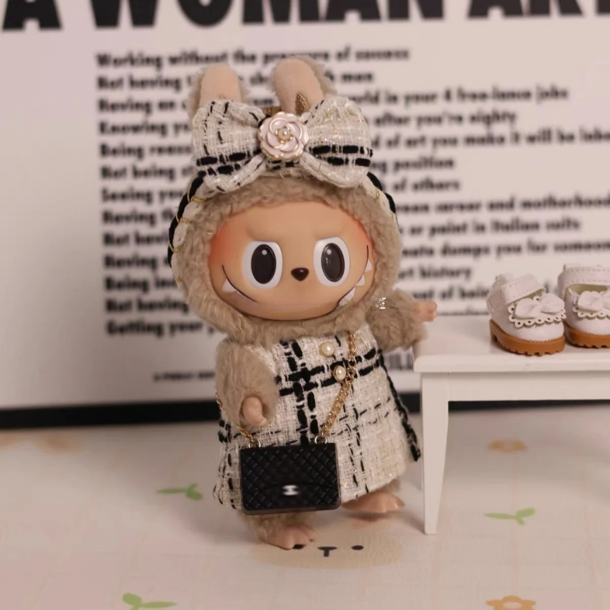 17cm Labubu Doll Clothes Advanced luxury design Heartbeat Macaron labubu clothes designer labubu senior fashion brand clothing 3