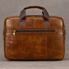 Luufan Genuine Leather Men's Business Handbag 15" Laptop Briefcase Bag Male A4 Document Shoulder Message Computer Bag Work Tote 3