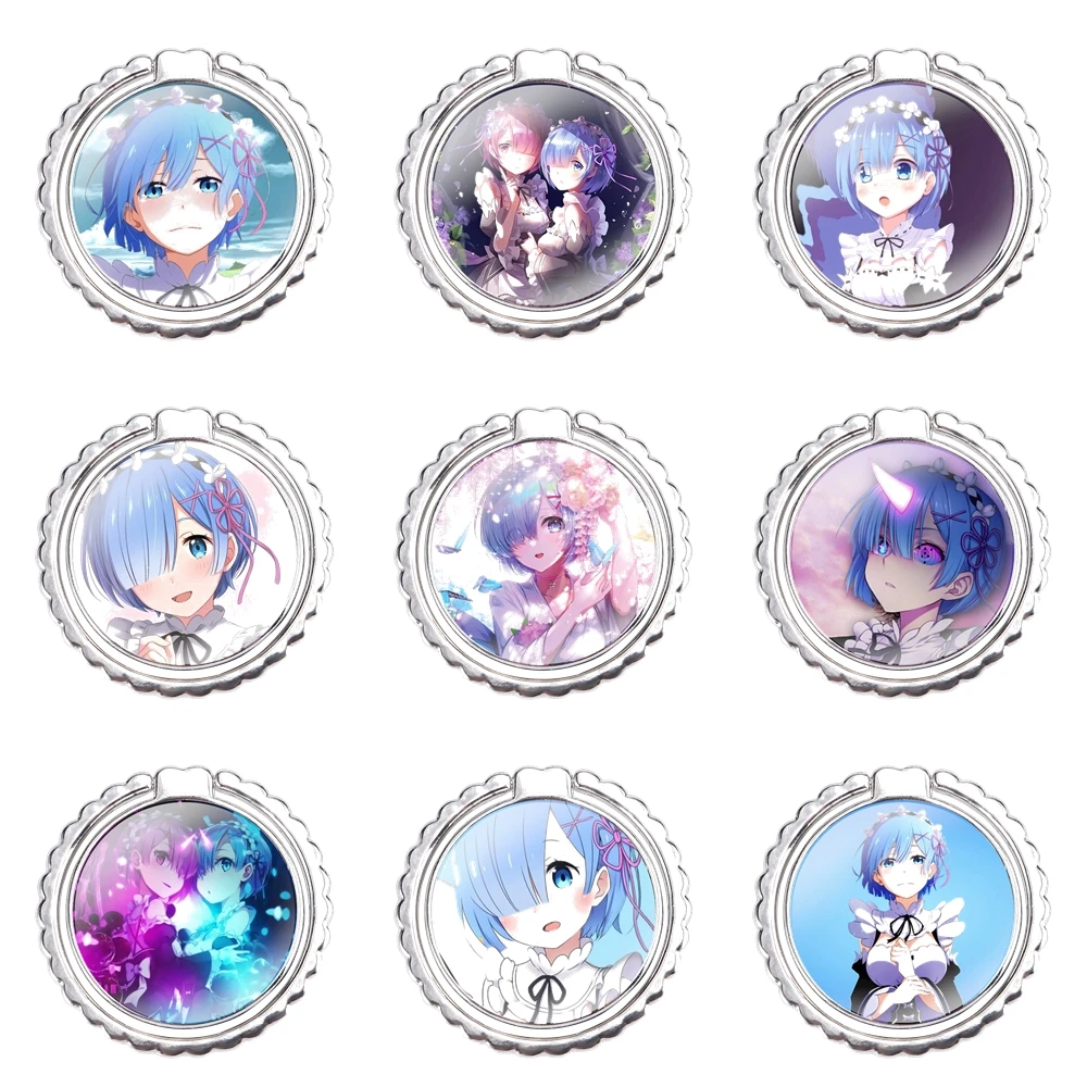 Anime RE ZERO Ram Rem Cell Phone Ring Holder Metal Finger |