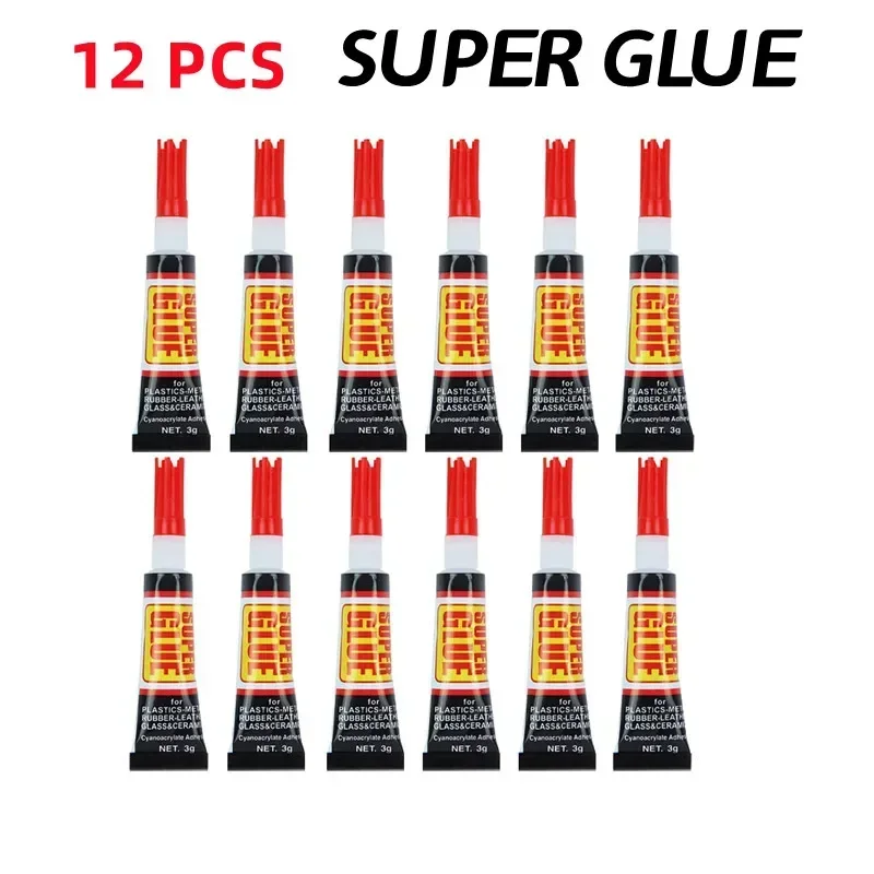 3/6/12pcs Liquid Super Glue Wood Rubber Metal Glass Cyanoacrylate Adhesive Stationery Store 502 Instant Strong Bond Leather