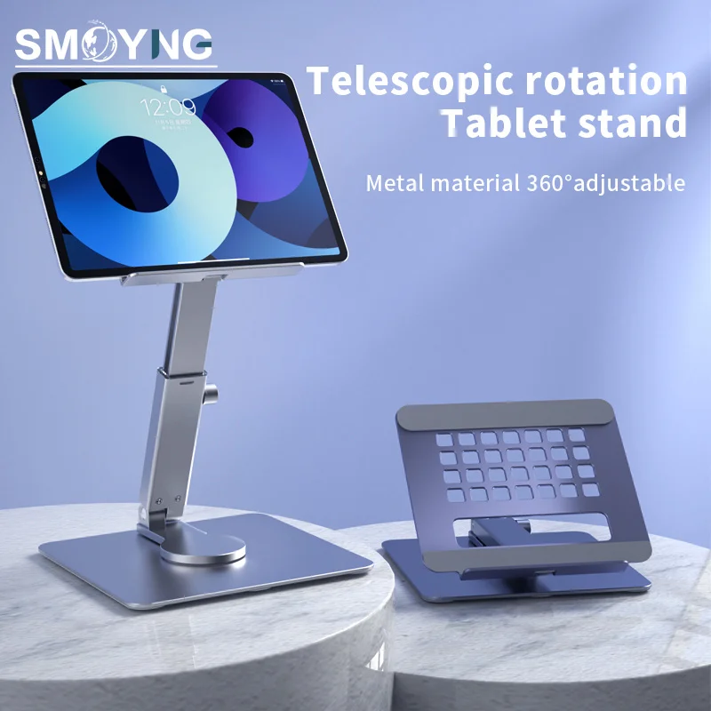SMOYNG Foldable Telescopic Rotatable Tablet Stand Desk Adjustable Holder Support For iPad Pro 12.9 Macbook Laptop Notebook Mount |