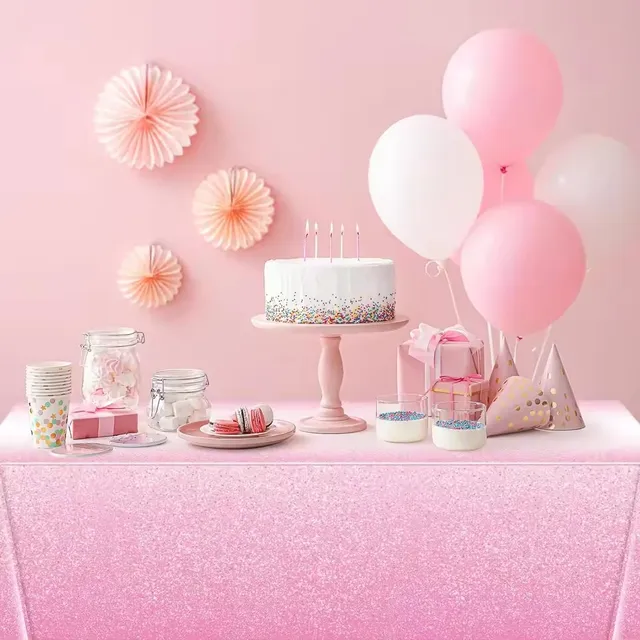 1Pc Pink Plastic Tablecloth For Parties Gradient Pastel Pink Disposable Tablecloth For Rectangular Tables Light Pink Sprin 5