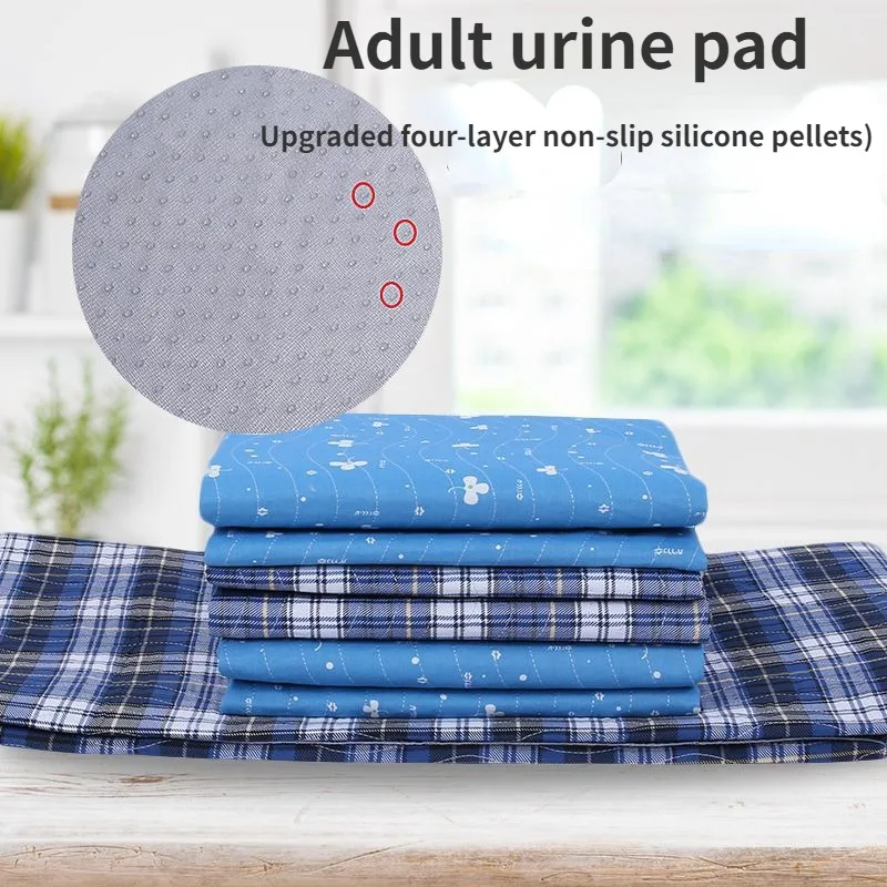 Wasserdichtes wasch bares Pad ältere gelähmte Inkontinenz Pflege Windel Baumwolle atmungsaktive Anti-Rutsch-Silikon Urin matte Kinder Erwachsene