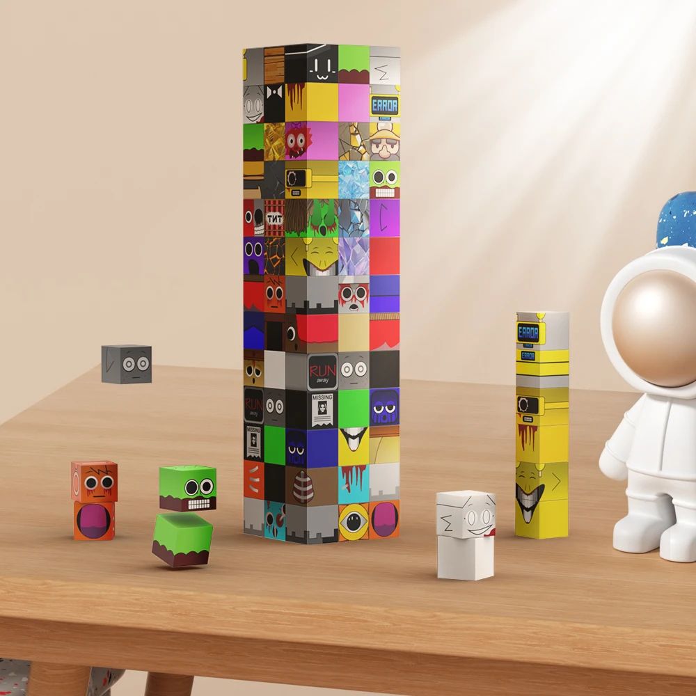 New Sprunki Magnetic Blocks Toys Incrediboxs Mine World Magnet Toys STEM Sensory for Toddler Easter Birthday Gift