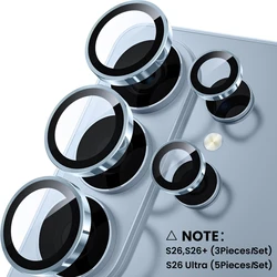 Premium Metal Camera Protector Ring with 9H Glass for Enhanced Rear Lens Protection (Blue - 02)
