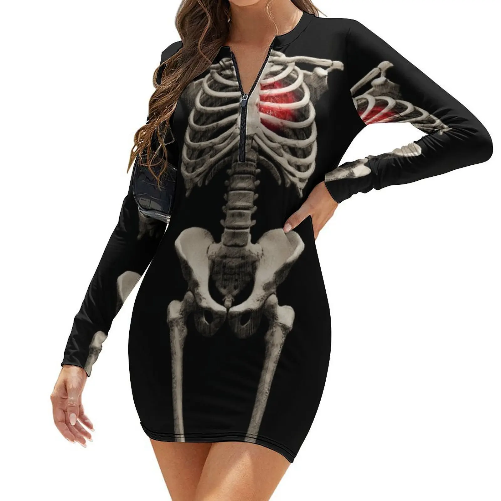 

Skeleton Love (Halloween) Long-Sleeve Bodycon Dress Woman dresses Long dress woman prom dresses 2024