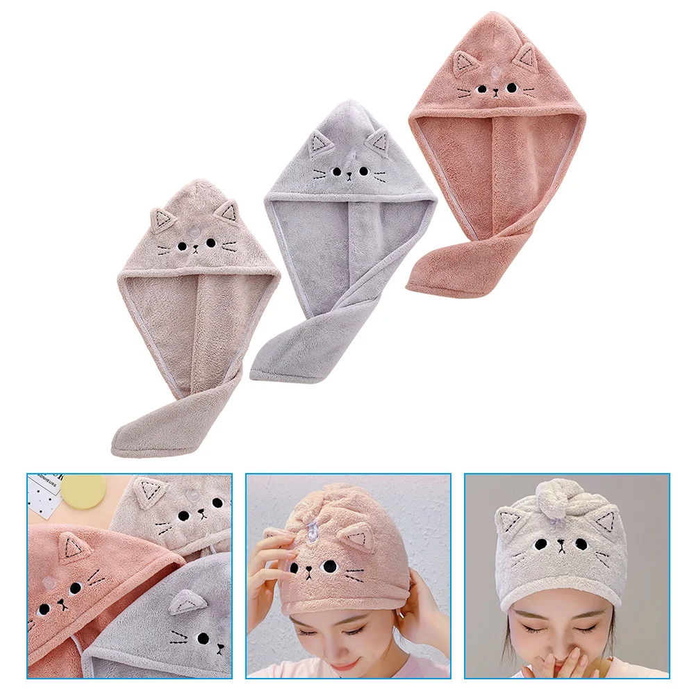 

1 Set of Household Shower Hair Wraps Water Absorbent Towels Bath Dryer Towels Bath Accessories