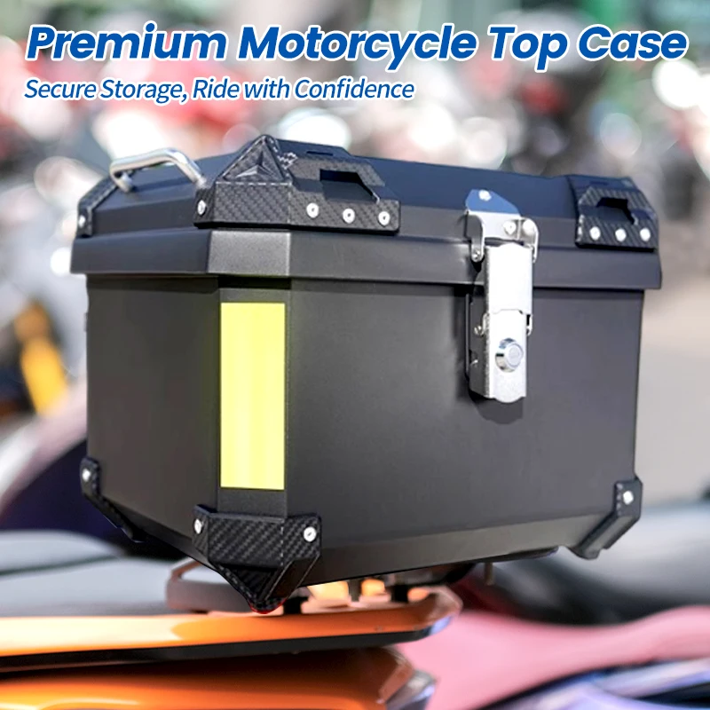 Top Case Moto Universel 45L/57L, Valise Moto à Casque En ABS Épais Avec