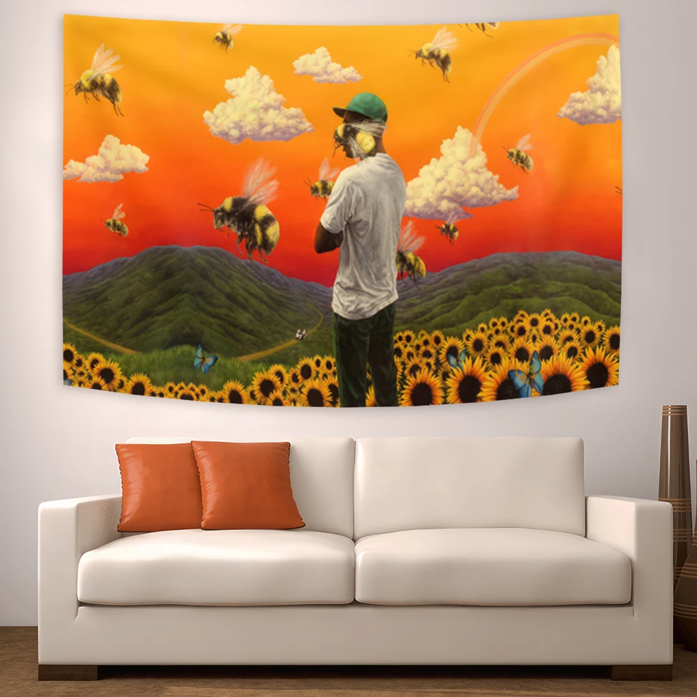 

90x150cm Tylers The Creator Flower Boy Tapestry Wall Hanging Art For Bedroom Living Room Decor College Dorm