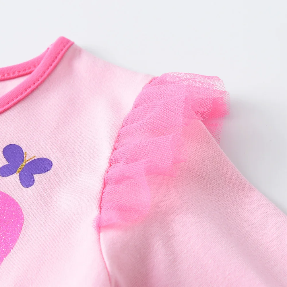 VIKITA Girls Butterfly Princess Party Tutu Dress Kids Long Sleeve Autumn Spring Layered Mesh Colorful Dresses