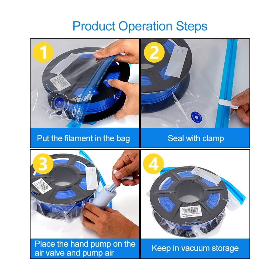 Bolsas Secadores Selados Torlipy-vácuo Bolsa de Armazenamento de Filamento de Impressora 3d Pla Abs Tpu Padrão Ferramentas Secas 1kg Rolls - Imagem 3