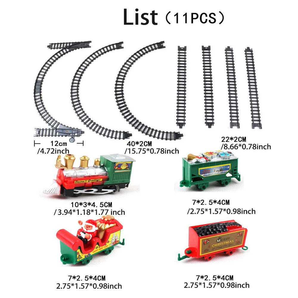 DIY Assembly Mini Electric Christmas Train Set Automatic Rail Cars Educational Puzzle Toys for Kids gift Puzzle Education Toys