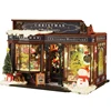 DIY Wooden Miniature Model Kit Christmas Wonderland Cottage Casa Doll Houses 3D Puzzle Dollhouse With Furniture for Friends Gift 1