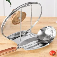 Support de couvercle de casserole en acier inoxydable, support de rangement de cuisine pour ustensiles et vaisselle, organisateur multifonctionnel pour usage domestique 3