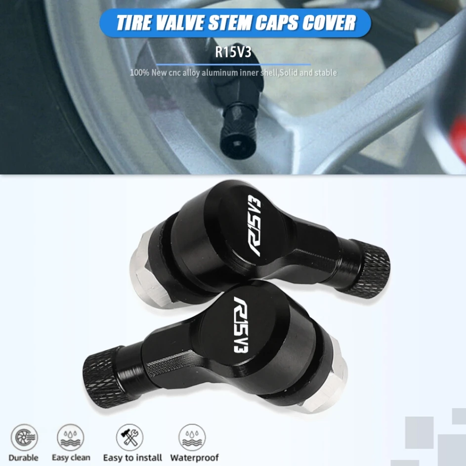 

YZF R15V3 R15 V3 90 Degree Tire Valve Stem Caps Covers Motorcycle Aluminum Tubeless Valve Stems For YAMAHA YZF-R15 YZFR15 V3.0