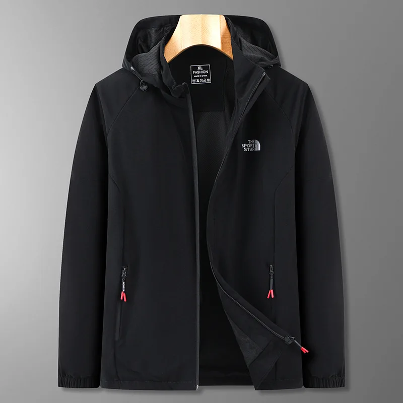 

Jacket Men 2021 Men's New Spring Autumn Mens Sports Hooded Jacket Trend Loose Jacket Plus Size Men's Casual Jacket Removable Cap