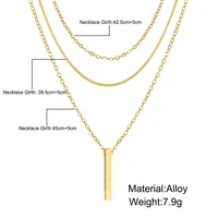 Collier empilable à trois couches en argent Sterling 925 pour femmes, pendentif à bande Simple, étanche, hypoallergénique, chaîne de clavicule, bijoux 6