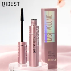 QIBEST 1Pcs 4D Silk Fiber Lash Mascara Waterproof Black Mascara For Eyelash Extension Black Thick Eye Lashes Curler Cosmetics