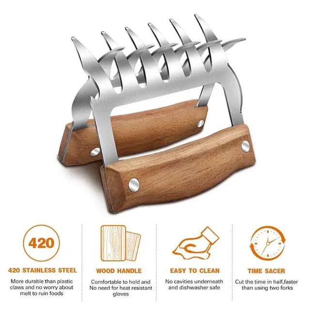 1Pc Kültéri Barbecue Villa Shredde Medve Karmok Húzzák Aprított Sertéshús -Bilincs Kézi Pörkölt Konyhai Szerszám Tartozékok Bbq Szerszámok