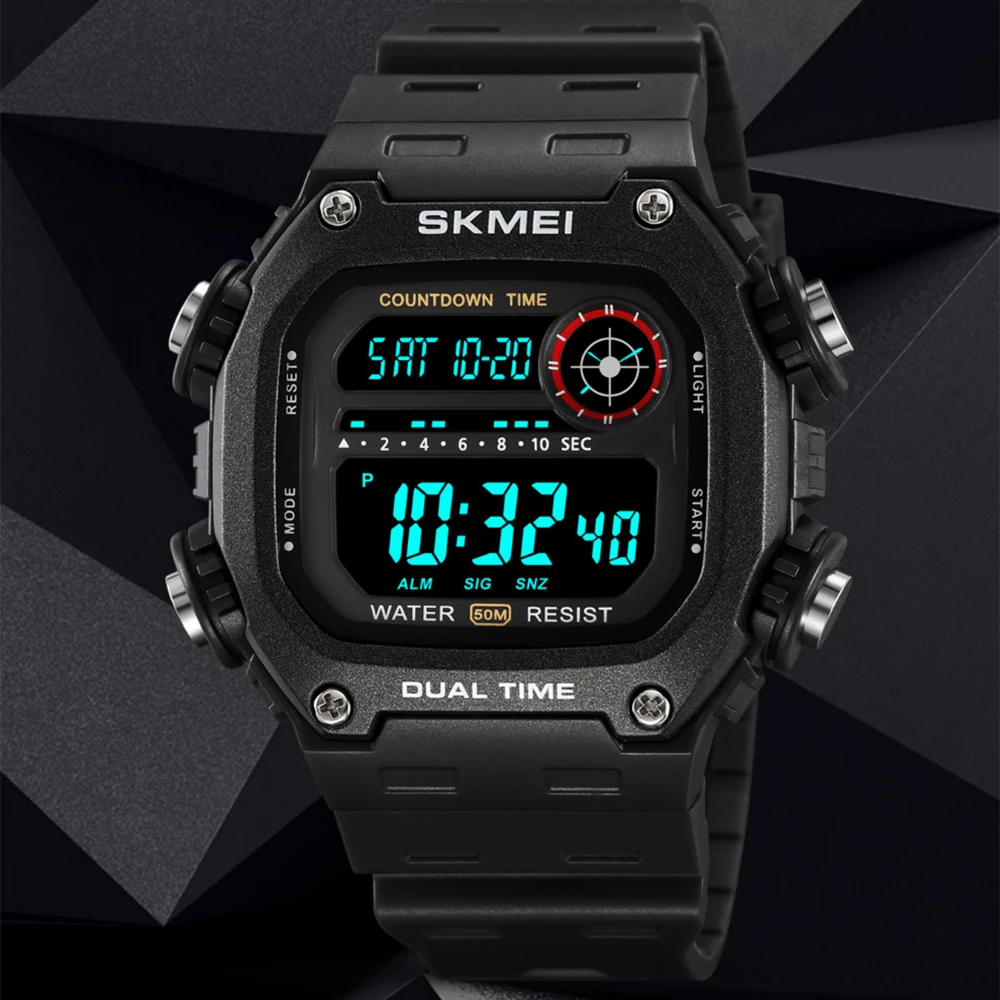 Unisex SKMEI Sport Waterproof Digital Wristwatch with Stopwatch and Alarm
