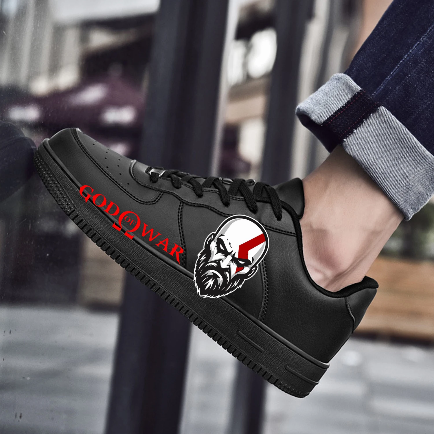 

God of War Game AF Basketball Mens Womens Sports Running High Quality Flats Force Sneakers Lace Up Mesh Custom Made Shoe
