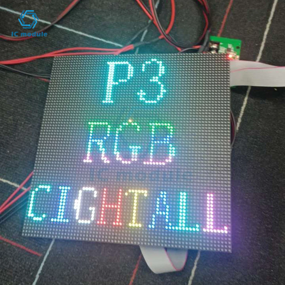 P3 HD Indoor Full Color SMD RGB LED Video Sign 192x192mm Matrix LED Display Module 64x64 Pixels High Resolution 1/32 Scan Hub