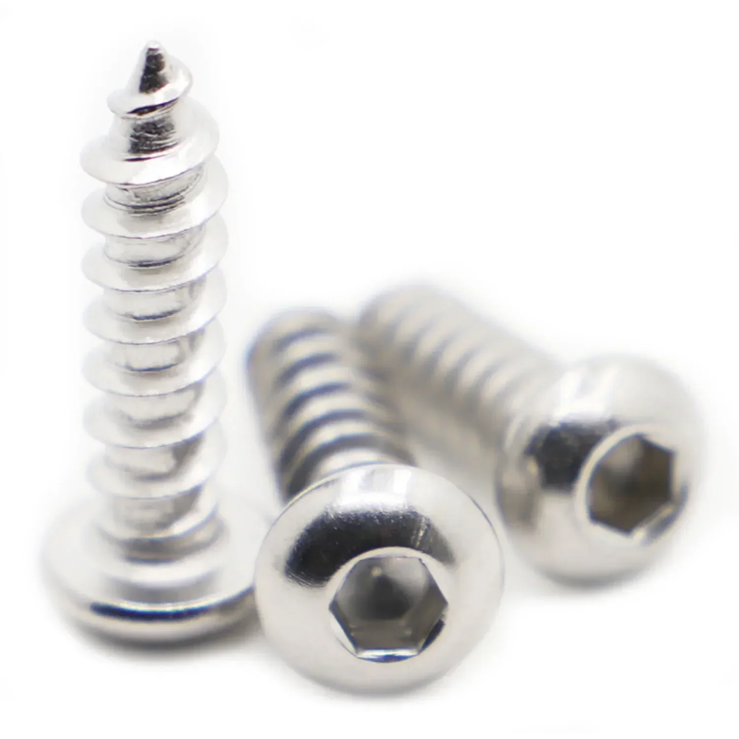 5-50pcs 304 Stainless Steel Round Pan Head Hex Socket Self Tapping Screws Wood Screw M2 M2.5 M3 M4 M5 M6 hex socket screw hexagon socket screw stainless steel screw self tapping screw hexagon socket head screw round pan head screw tapping screws