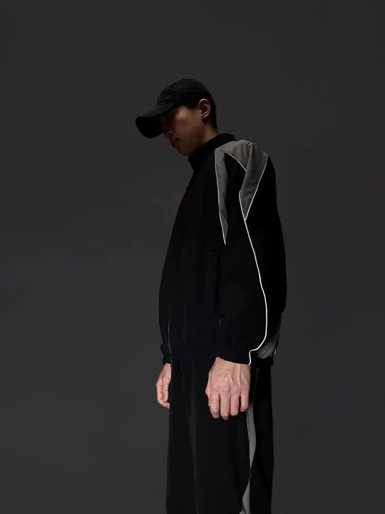Catchus 24aw Stand up collar casual jacket dwr coating nylon material reflective stripes color splicing urban outdoor gorpcore