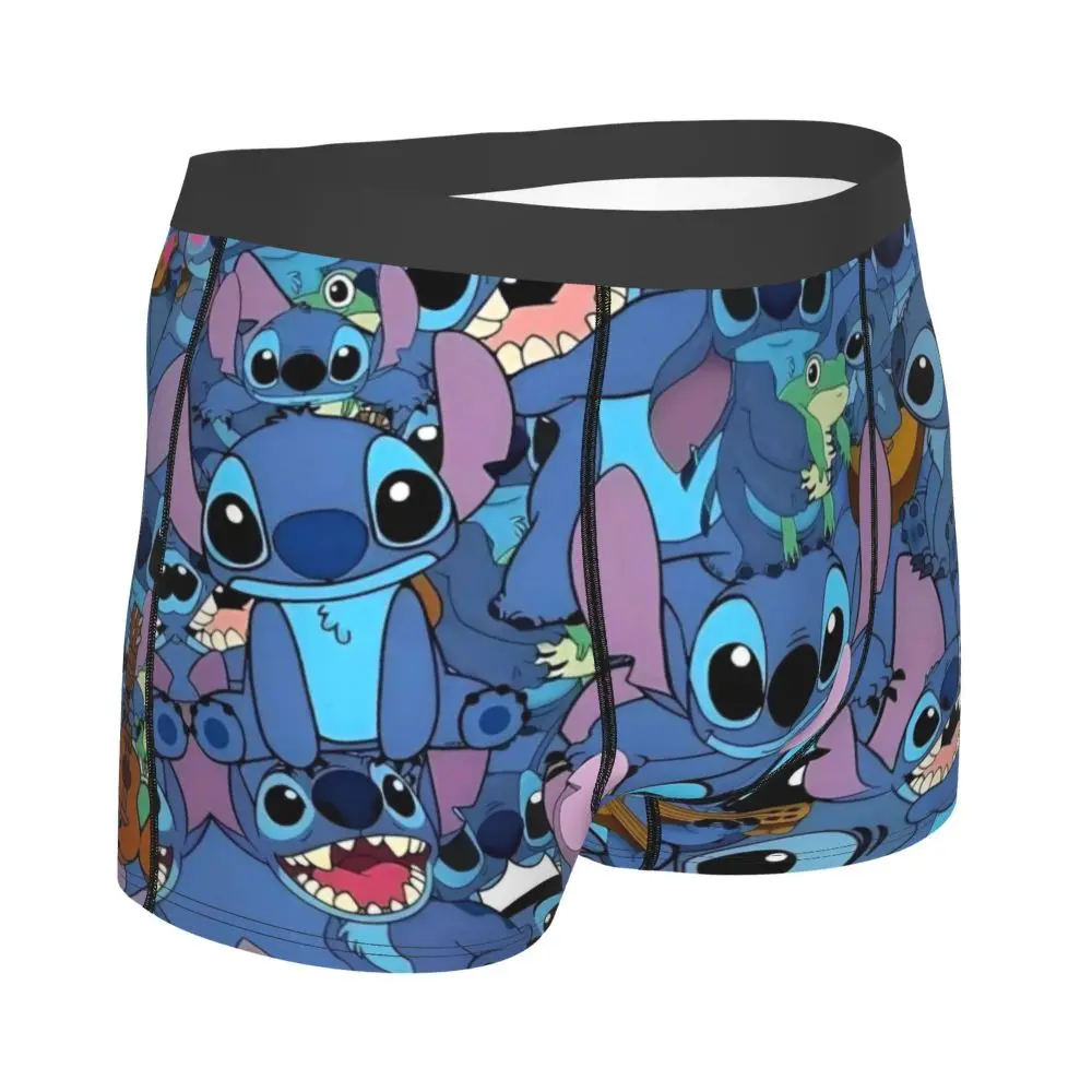 Custom Stitch Lion Cute Boxers Shorts Men's Disney Movie Briefs Underwear Fashion Underpants